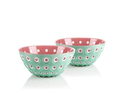 Miska 12 cm sada 2 kusy LE MURRINE, zelená, bílá, fialová