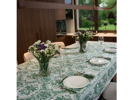 Ubrus TOPKAPI, zelená, bílá (Rozměr(cm) 170x170)