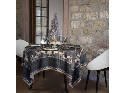 Ubrus BALADE EN HIVER, šedá, béžová (Rozměr(cm) 170x170)