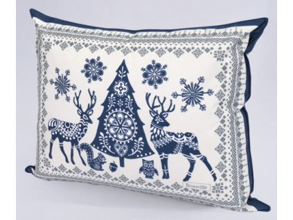 264939 povlak na polstar balade en hiver 38x48 cm modra kremova beauville