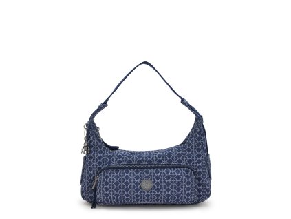 Kabelka KARIS S Signature Denim, modrá, Kipling Kipling
