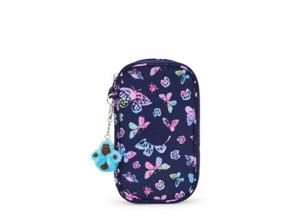 Školní penál 50 PENS Butterfly Fun, modrá, Kipling Kipling