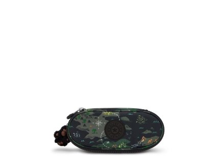 Školní penál DUOBOX Camo Treasure, černá Kipling