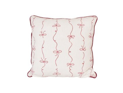 Cushion Cover Bow White/Red, Stromshaga