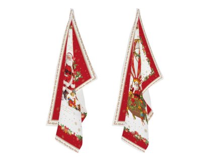 3186 3186 3186 set de deux torchons 100 coton 70x50 cm christmas memories