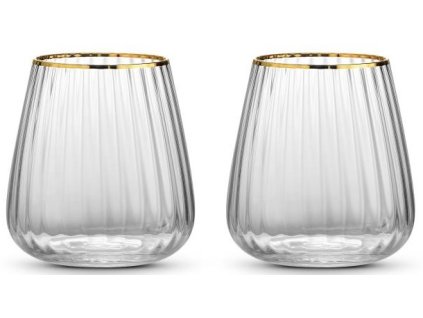 4203 1 4203 1 set 2 bicchieri acqua 500 ml in vetro bordo oro in color box trasparente 1