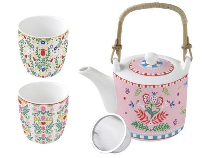 289197 289197 5250 1 5250 1 5250 1 teiera da 600 ml c 2 bicchierini in porcin scatregalo spring folk 2