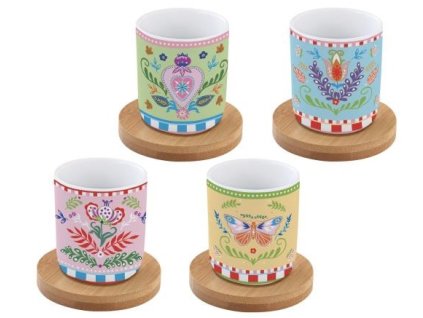289248 289248 5256 2 5256 2 5256 2 set 4 bicchierini caffe 110 ml c piattini in bamboo in gift box spring folk kopie 2