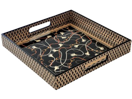 4485 4485 vassoio quadrato 30x30x45 cm in mdf in cb luxury chain black 1