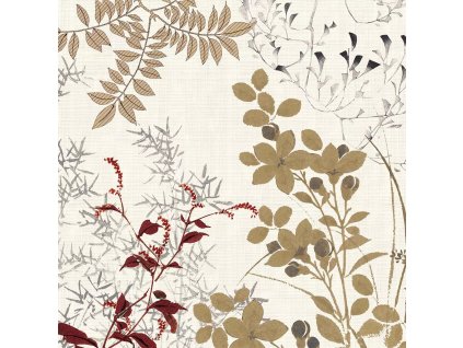 napkin linen and cotton metis mix prewashed 150 gsm printed beige bambous parchemin (1) 2