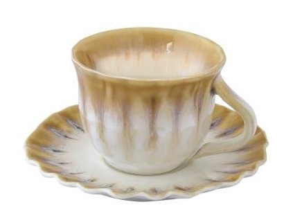 290574 tazzina caffe 100 ml c piattino in porc oceania ocra