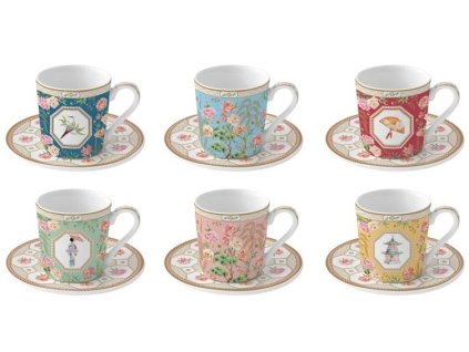 290583 1 290583 1 set 6 tazzine espr100 ml c piattini in gift box jardins d orient