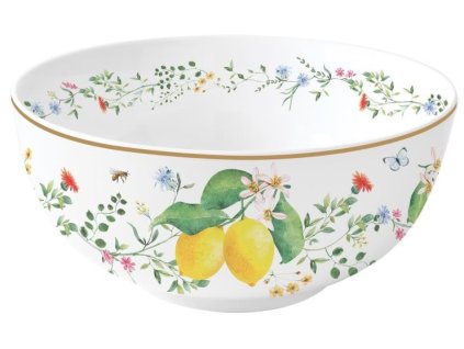 290793 bol d15cm en porcelaine fleurs et citrons