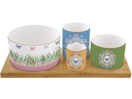 290889 set de 4 bols en porcelaine et bambou spring parade 1