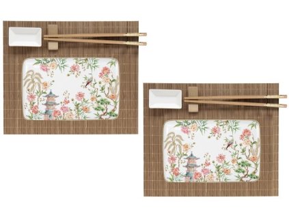 290895 290895 set sushi in porccon tovagliette e bacchette in color box jardins d orient