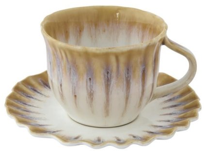 290928 tazza tea c piattino 220 ml in porc oceania ocra