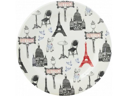 Gien CA C'EST PARIS ! Pečivový talíř TOUR EIFFEL ROUGE