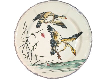 Gien GRANDS OISEAUX Dezertní talíř OIES CENDREES