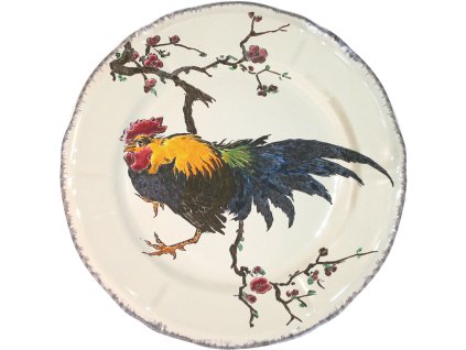 Gien GRANDS OISEAUX Mělký talíř COQ