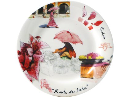 Gien ROUTE DES INDES Pečivový talíř PINK