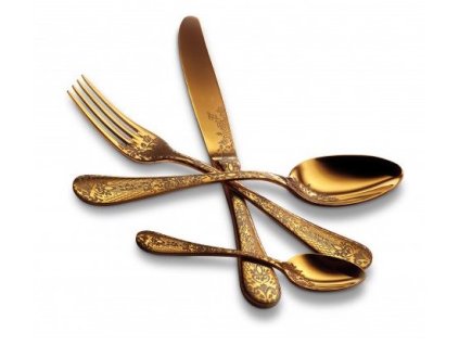 Sada příborů CASABLANCA ORO, lesklá zlatá (Sady příborů 4 kusy / 1 osoba)