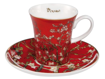 Goebel VAN GOGH Mandlový strom Espresso šálek červený