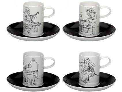 FADO Sada 4 Espresso šálky s podšálky, Vista Alegre