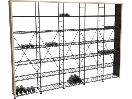 86204 1 zakladni regal na vino s drevenym lemovanim 220x303x35 cm 5 modulu architecture atelier du vin