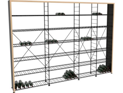 86207 1 zakladni regal na vino s drevenym lemovanim 220x303x35 cm 4 moduly architecture atelier du vin