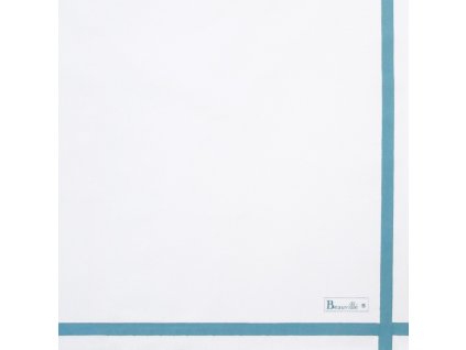 serviette bicolore blanc azur