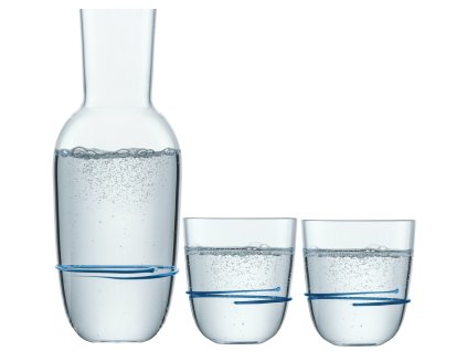 Sada na vodu (1 karafa + 2 sklenice) AURA, modrá, Zwiesel Glas