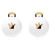 Ballsmania Bílé náušnice SYMBALLS QUEEN GOLD BIANCO