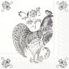 Velké ubrousky 33x33 cm Ozdobný kohout, černá  IHR