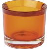IHR GLASS CUP oranžový skleněný svícen na čajovou svíčku 6.5x5.5 cm