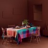 linge de table pur coton multicolore modele mille petales floralies