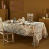 nappe imprimee metis lin coton beige monochrome fusain