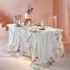 linge de table metis lin coton blanc blanc modele jardin sauvage blanc