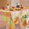 linge de table pur coton multicolore chatoyant modele mille abecedaire chatoyant