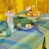 linge de table pur coton bleu atoll modele mille rainures atoll (4)