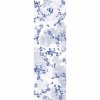 chemin de table pur lin lave coloris blanc bleu voliere bleu