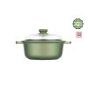 Zelený nepřilnavý hrnec 24 cm 3.5 ltr. se skleněnou poklicí DR GREEN