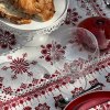 Ubrus BALADE EN HIVER, červená, krémová, Beauvillé
