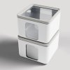 Dóza na potraviny sada 3 kusy PEEK BOX QUADRO, bílá, BlimPlus