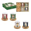 288024 2 288024 2 2283 2283 2283 2283 set 4 bicchierini caffe 110 ml c piattini in bamboo in gift box festive avenue