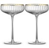 4224 4224 set 2 bicchieri da cocktail in vetro bordo oro in color box trasparente