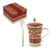 4503 1 4503 1 infusiera in porc300 ml c coperchio e cucchiaino in gift box baroque red