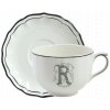 Šálek s podšálkem Jumbo R FILET MANGANESE MONOGRAMME  Gien