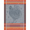 torchon coq design orange
