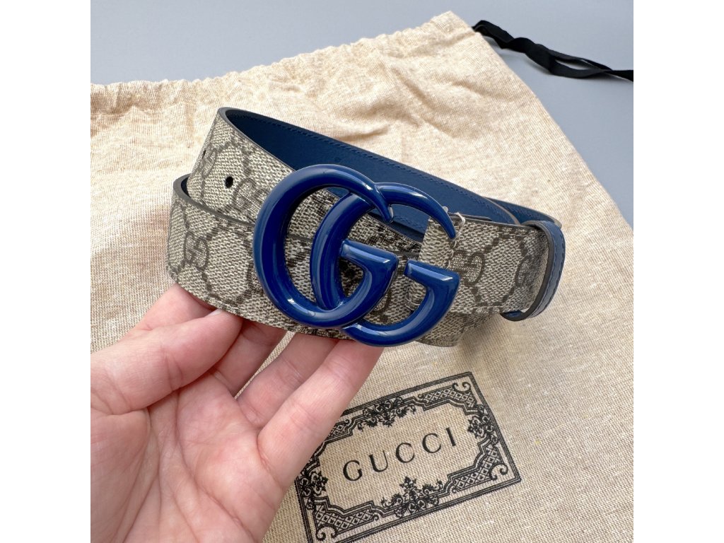 Gucci pásek vel. 85 unisex modrá spona