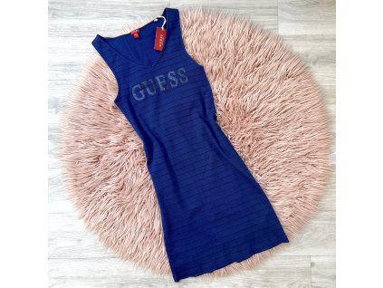 Guess XS elastické šaty modré